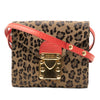 Fendi Mini Leopard Print Canvas Flap Crossbody Secondhand