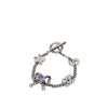 Chanel Silver Plated Crystal CC No. 5 Bow Charm Bracelet Secondhand