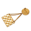 Chanel CC Gold Plated Quilted Flap Bag Medallion Brooch Secondhand
