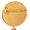 Chanel CC Gold Plated Quilted Flap Bag Medallion Brooch Secondhand