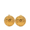 Chanel CC Gold Plated Round Clip On Earrings Secondhand