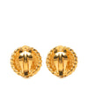 Chanel CC Gold Plated Round Clip On Earrings Secondhand