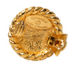 Chanel CC Gold Plated Round Clip On Earrings Secondhand