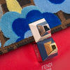 Fendi Small Velvet Embroidered Zucca Canvas and Leather Kan I Crossbody Secondhand
