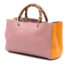 Gucci Medium Bicolor Calfskin Bamboo Shopper Satchel Secondhand