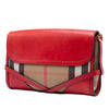 Burberry Leather and House Check Canvas Bridle Abbott Crossbody Secondhand
