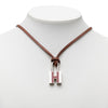 Hermès Palladium Plated Cadena H Lock Charm Padlock Necklace Secondhand