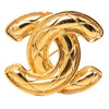 Secondhand Chanel CC Gold Plated Quilted Brooch
