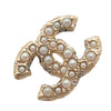 Chanel CC Gold Plated Faux Pearl Earrings Secondhand