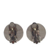 Chanel CC Silver Plated Enamel Camellia Clip On Earrings Secondhand