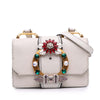 Miu Miu Goatskin Madras Soft Calf Crystal Embellished Crossbody Secondhand