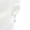 Chanel CC Brass Strass Faux Pearl Drop Push Back Earrings Secondhand