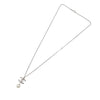 Chanel Silver Plated CC Faux Pearl Rhinestone Pendant Necklace Secondhand