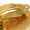 Chanel CC Gold Plated Sunburst Round Clip On Earrings Secondhand