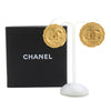 Chanel CC Gold Plated Sunburst Round Clip On Earrings Secondhand