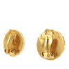 Chanel CC Gold Plated Sunburst Round Clip On Earrings Secondhand