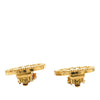 Chanel CC Gold Plated Sunburst Round Clip On Earrings Secondhand