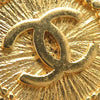 Chanel CC Gold Plated Sunburst Round Clip On Earrings Secondhand