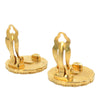 Chanel CC Gold Plated Sunburst Round Clip On Earrings Secondhand