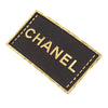 Chanel Gold Plated and Leather Logo Plate Pin Brooch Secondhand