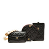 Chanel Quilted Lambskin Pearl Crown CC Wristlet Multi Pouches Secondhand