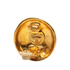 Chanel Gold Plated Logo Lettering Clip On Earrings Secondhand