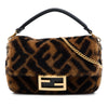 Fendi Mini Zucca Shearling Baguette Satchel Secondhand