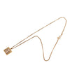 Chanel CC Gold Plated Strass Square Pendant Necklace Secondhand