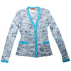 Secondhand Missoni Crochet-Knit Cardigan in Blue, Size 40 IT