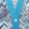Secondhand Missoni Crochet-Knit Cardigan in Blue, Size 40 IT