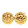 Chanel Gold Plated CC Round Clip On Earrings Secondhand