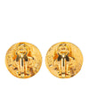Chanel Gold Plated CC Round Clip On Earrings Secondhand