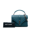Saint Laurent Medium Quilted Chevron Sheepskin College Satchel Secondhand
