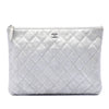 Chanel Medium Quilted Metallic Caviar O Case Clutch Secondhand