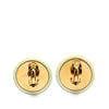 Chanel Gold Plated and Resin CC Round Clip On Earrings Secondhand