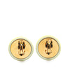 Chanel Gold Plated and Resin CC Round Clip On Earrings Secondhand