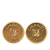 Chanel Gold Plated Round Button Clip On Earrings Secondhand