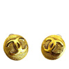 Chanel CC Gold Plated Round Clip On Earrings Secondhand