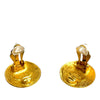 Chanel CC Gold Plated Round Clip On Earrings Secondhand