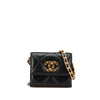 Chanel Quilted Lambskin Chanel 19 Card Holder On Chain Secondhand
