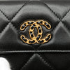 Chanel Quilted Lambskin Chanel 19 Card Holder On Chain Secondhand
