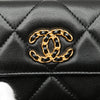 Chanel Quilted Lambskin Chanel 19 Card Holder On Chain Secondhand