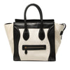 Celine Mini Bicolor Canvas and Leather Luggage Tote Secondhand