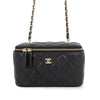 Chanel Small Quilted Caviar Vanity Case With Chain Secondhand