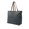 Celine Studded Leather Trimmed Macadam Denim Tote Secondhand