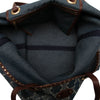 Celine Studded Leather Trimmed Macadam Denim Tote Secondhand