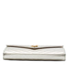Saint Laurent Metallic Grain De Poudre Matelasse Chevron Monogram Chain Wallet Secondhand