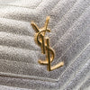 Saint Laurent Metallic Grain De Poudre Matelasse Chevron Monogram Chain Wallet Secondhand