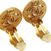 Chanel Gold Plated CC Round Clip-on Earrings Secondhand