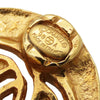 Chanel Gold Plated CC Round Clip-on Earrings Secondhand